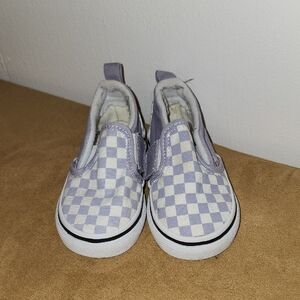 Vans Kids Lavender Checkered Slip-On Sneakers
